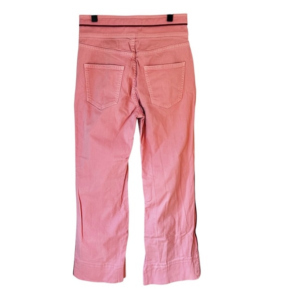 Current/Elliott Pink Wide Leg Double Button Piped Petal Pink Jeans Size 26 - Picture 3 of 7